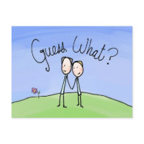 Cute Gay Couple Guess What Postcard
