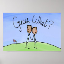 Cute Gay Couple Guess What Print