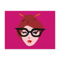 Cute Geek Girl Post Card