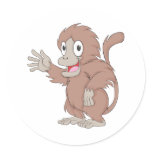 Cute Gelada Brown Monkey Cartoon Shirt Stickers