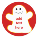 Cute Ghost Add Your Own Caption or Text Round Sticker