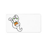 cute ghost and pumpkin personalized address label