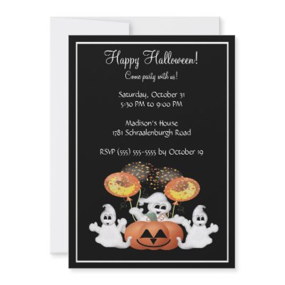 Cute Ghost Halloween Party Invitation by celebrateitinvites