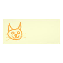 Cute ginger cat cartoon, on cream. custom invitation