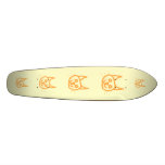 Cute ginger cat cartoon, on cream. skateboard deck