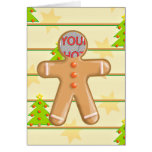 Cute Gingerbread Cookie Customizable Photo Greeting Card
