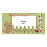 Cute Gingerbread House and Trees photo cards