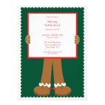 Cute Gingerbread Man Holiday Party Invitation