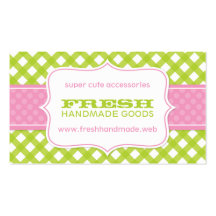 Cute Gingham Professional Business Card