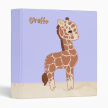 Cute Giraffe 3 Ring Binders