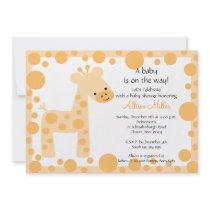 Cute Giraffe Baby Shower Invitation