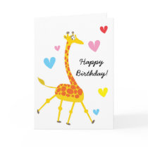 Cute Giraffe Birthday Card