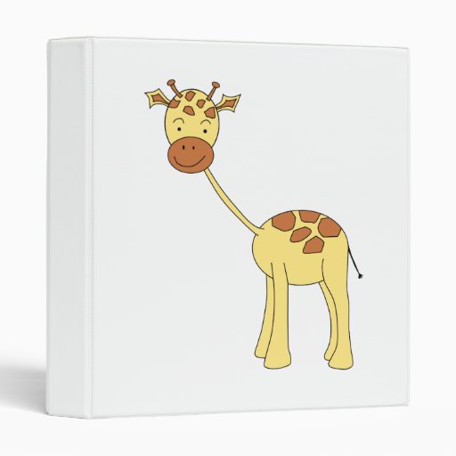 Cute Giraffe. Cartoon. 3 Ring Binder