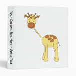 Cute Giraffe. Cartoon. 3 Ring Binder