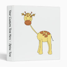 Cute Giraffe. Cartoon. 3 Ring Binder