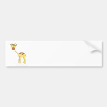 Cute Giraffe. Cartoon. Bumper Stickers