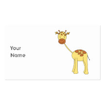 Cute Giraffe. Cartoon. Business Card Template