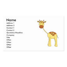Cute Giraffe. Cartoon. Business Card Template
