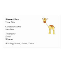 Cute Giraffe. Cartoon. Business Card Template