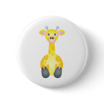 Cute Giraffe Cartoon Pinback Button