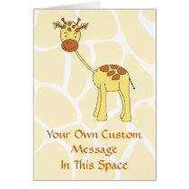 Cute Giraffe. Cartoon. Greeting Card
