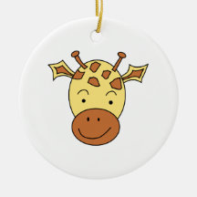 Cute Giraffe Cartoon. Christmas Ornament