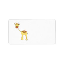 Cute Giraffe. Cartoon. Custom Address Label
