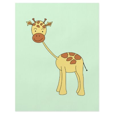 Cute Giraffe. Cartoon. Flyer Design by Animal_Art_By_Ali
