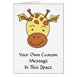 Cute Giraffe Cartoon. Greeting Card