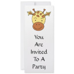 Cute Giraffe Cartoon. Custom Invitation