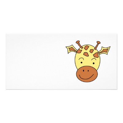 Cute Giraffe Cartoon. Photo Greeting Card by Animal_Art_By_Ali