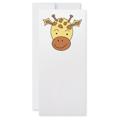 Cute Giraffe Cartoon. Custom Rack Card by Animal_Art_By_Ali