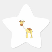 Cute Giraffe. Cartoon. Star Sticker