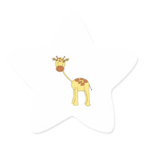 Cute Giraffe. Cartoon. Star Sticker