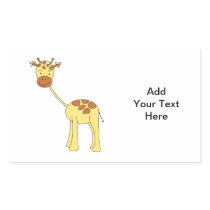 Cute Giraffe. Cartoon. Rectangular Stickers