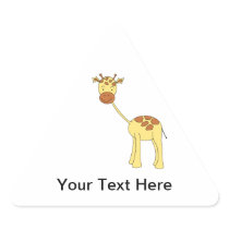 Cute Giraffe. Cartoon. Triangle Stickers