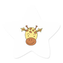 Cute Giraffe Cartoon. Star Sticker