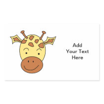 Cute Giraffe Cartoon. Rectangle Sticker