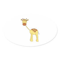 Cute Giraffe. Cartoon. Sticker