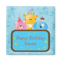 Cute Giraffe Cat & Dog Personalized Happy Birthday