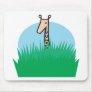 cute giraffe in the grass mouse pad