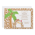 Cute Giraffe Mom & Baby Neutral Baby Shower Custom Invitations