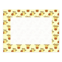 Cute Giraffe Pattern. Cartoon Animals. Post Card