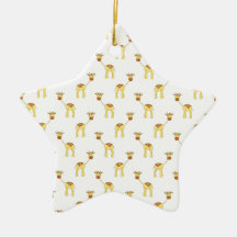 Cute Giraffe Pattern. Christmas Tree Ornament