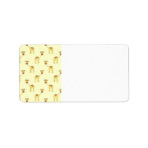 Cute Giraffe Pattern on Yellow. Personalized Address Labels