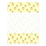 Cute Giraffe Pattern on Yellow. Post Card