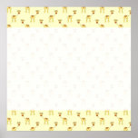 Cute Giraffe Pattern on Yellow. Posters