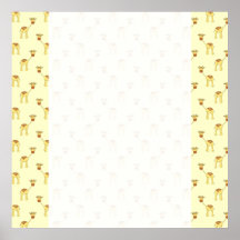 Cute Giraffe Pattern on Yellow. Print