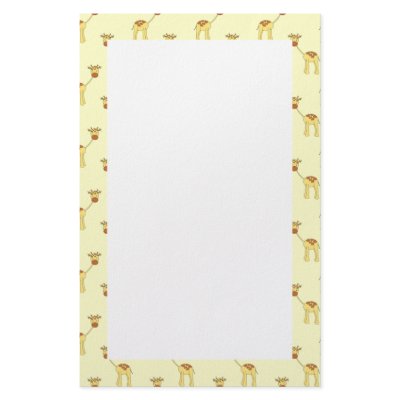 Cute Giraffe Pattern on Yellow. Custom Stationery by Animal_Art_By_Ali