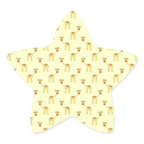 Cute Giraffe Pattern on Yellow. Star Stickers